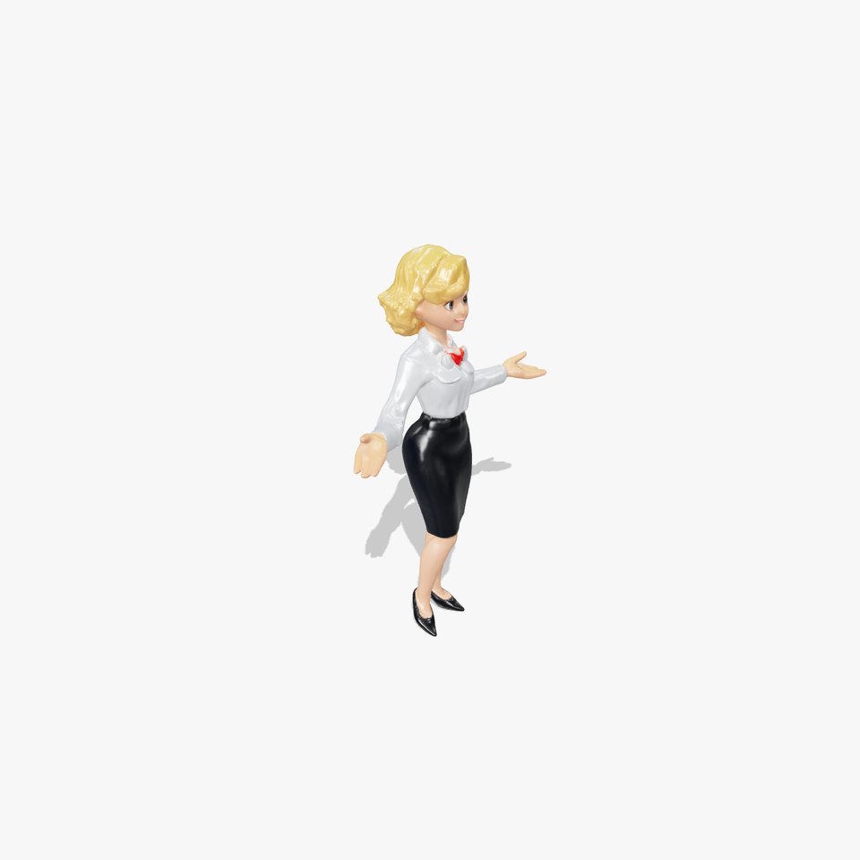 Animated Businesswoman D Model with Professional Attire